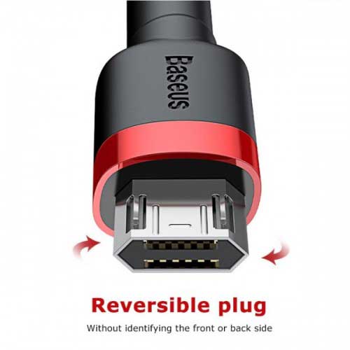 کابل میکرویو اس بی 1متری باسئوس مدل Cafule Cable MicroUSB to USB 1M 2.4A