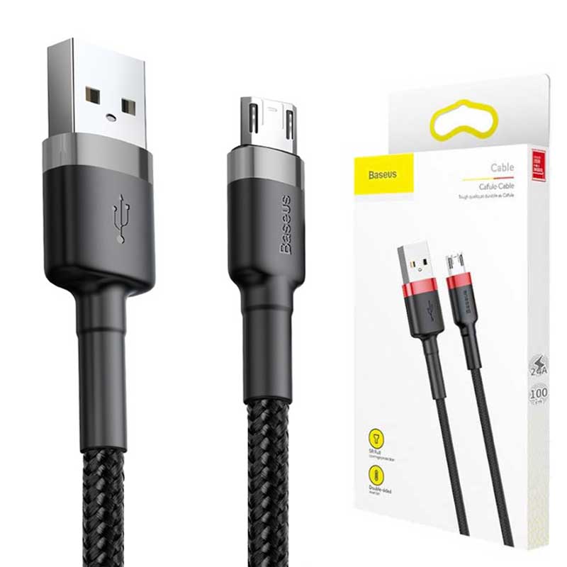 کابل میکرویو اس بی 1متری باسئوس مدل Cafule Cable MicroUSB to USB 1M 2.4A