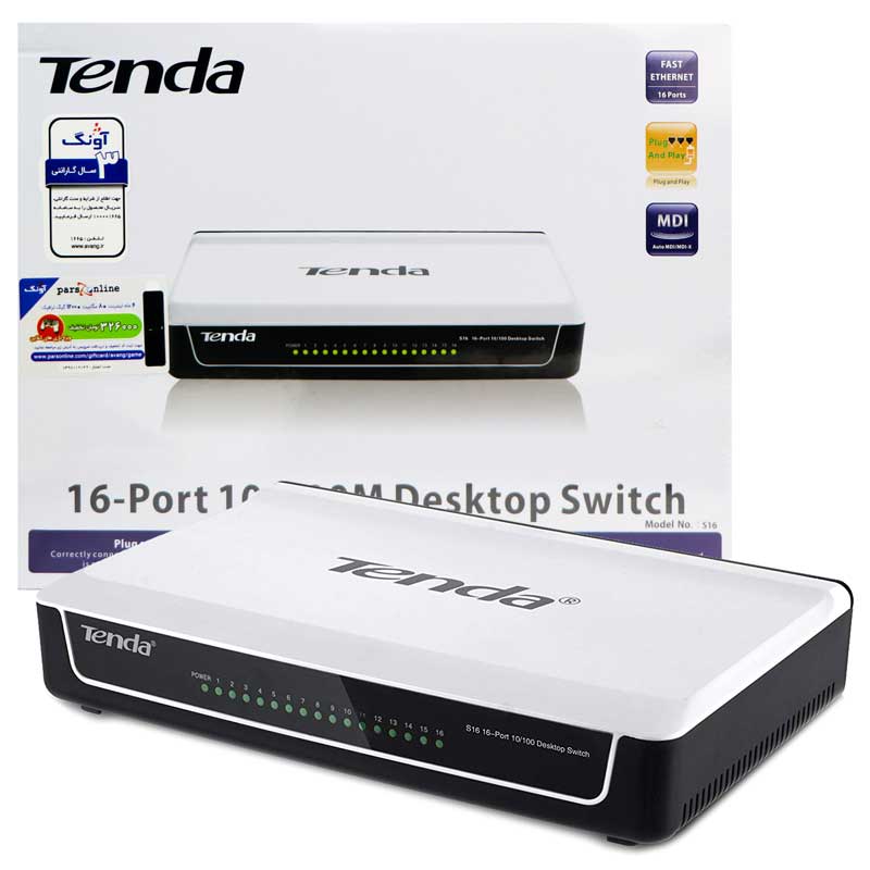 سوییچ 16 پورت Tenda S16 16Port Desktop Switch