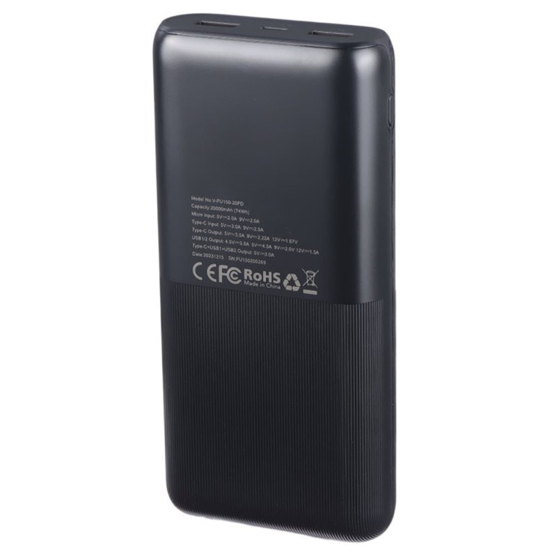 پاور بانک فست شارژ 20000 وریتی Verity V-PU150-20PD QC3.0 PD 22.5W