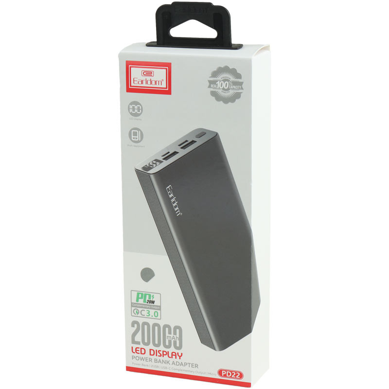 پاوربانک فست شارژ 20000 ارلدام Earldom ET-PD22 QC3.0 PD 22.5W