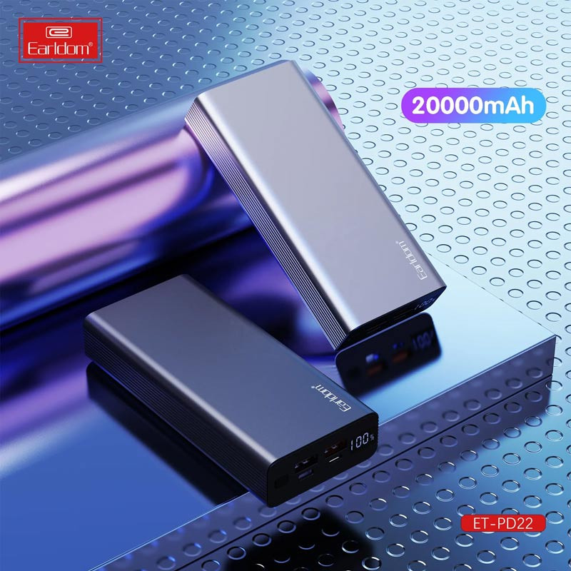 پاوربانک فست شارژ 20000 ارلدام Earldom ET-PD22 QC3.0 PD 22.5W