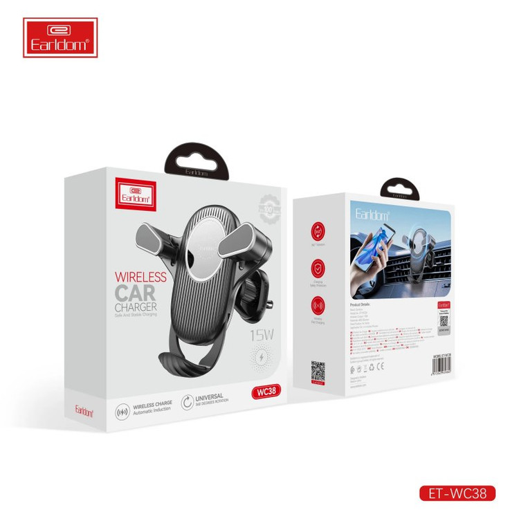 نگهدانده و شارژر 15w دریچه ای گیره ای EARLDOM WC38