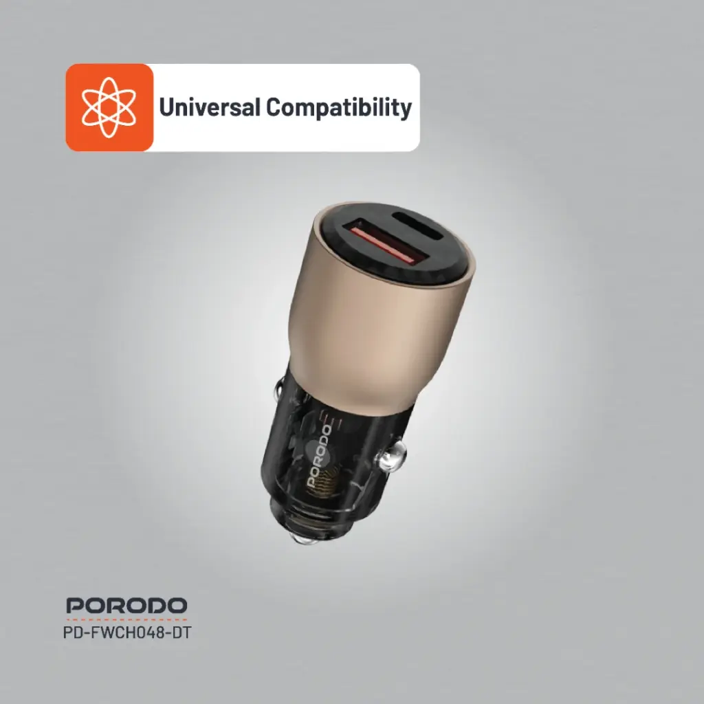 شارژر فندکی 95W شفاف Porodo PD-FWCH048
