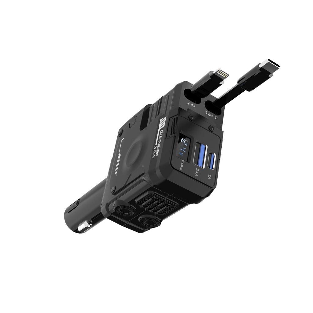 شارژر فندکی و کابل فست Porodo PD-FWCH029 66W
