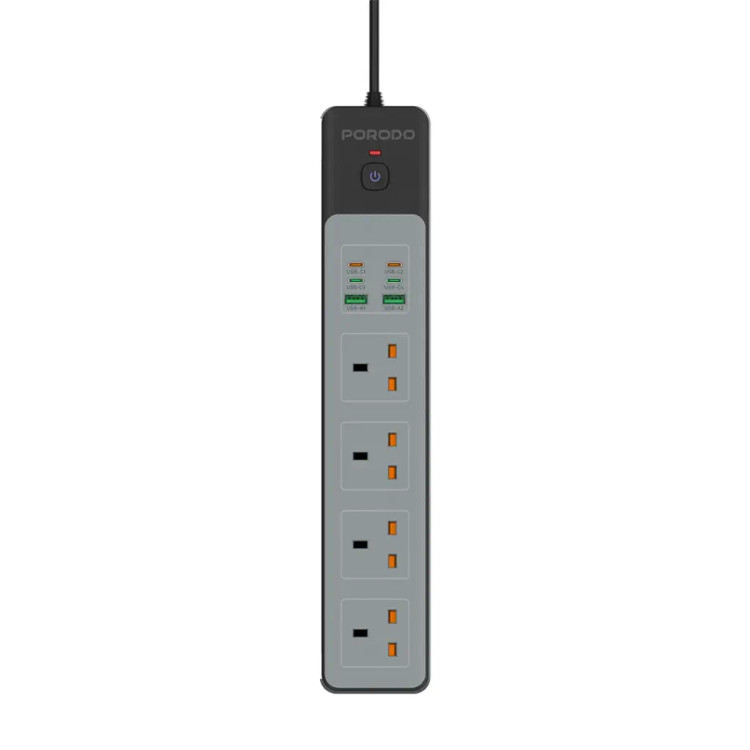 چند راهی برق هوشمند Porodo PD-FWCH045 4AC 65W 3000W