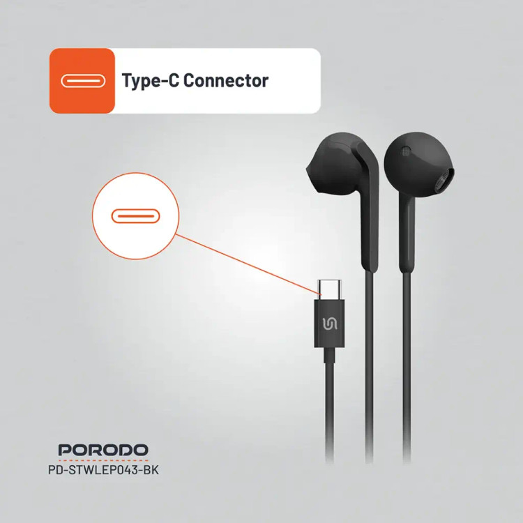 هندزفری استریو تایپ سی Porodo Soundtec PD-STWLEP043