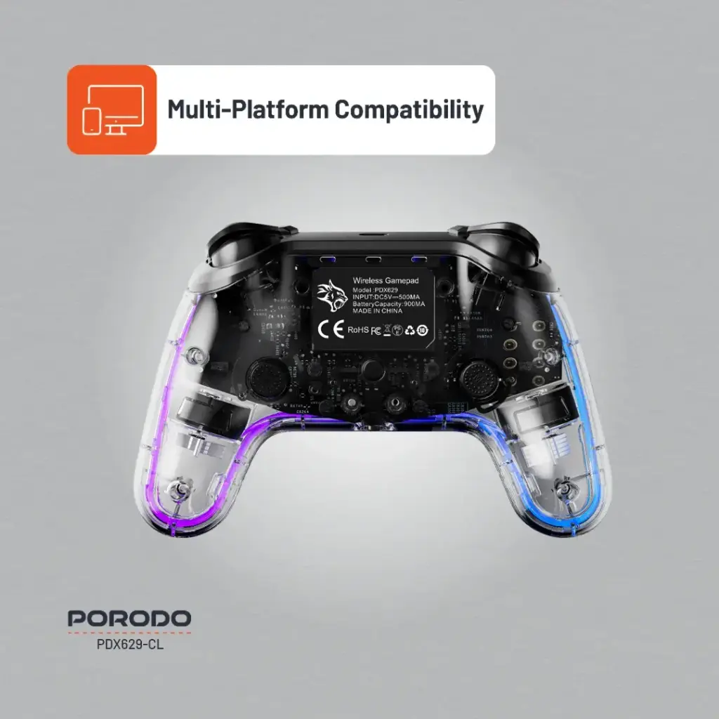دسته بازی Porodo PDX629 Gaming Crystal Shell PS4
