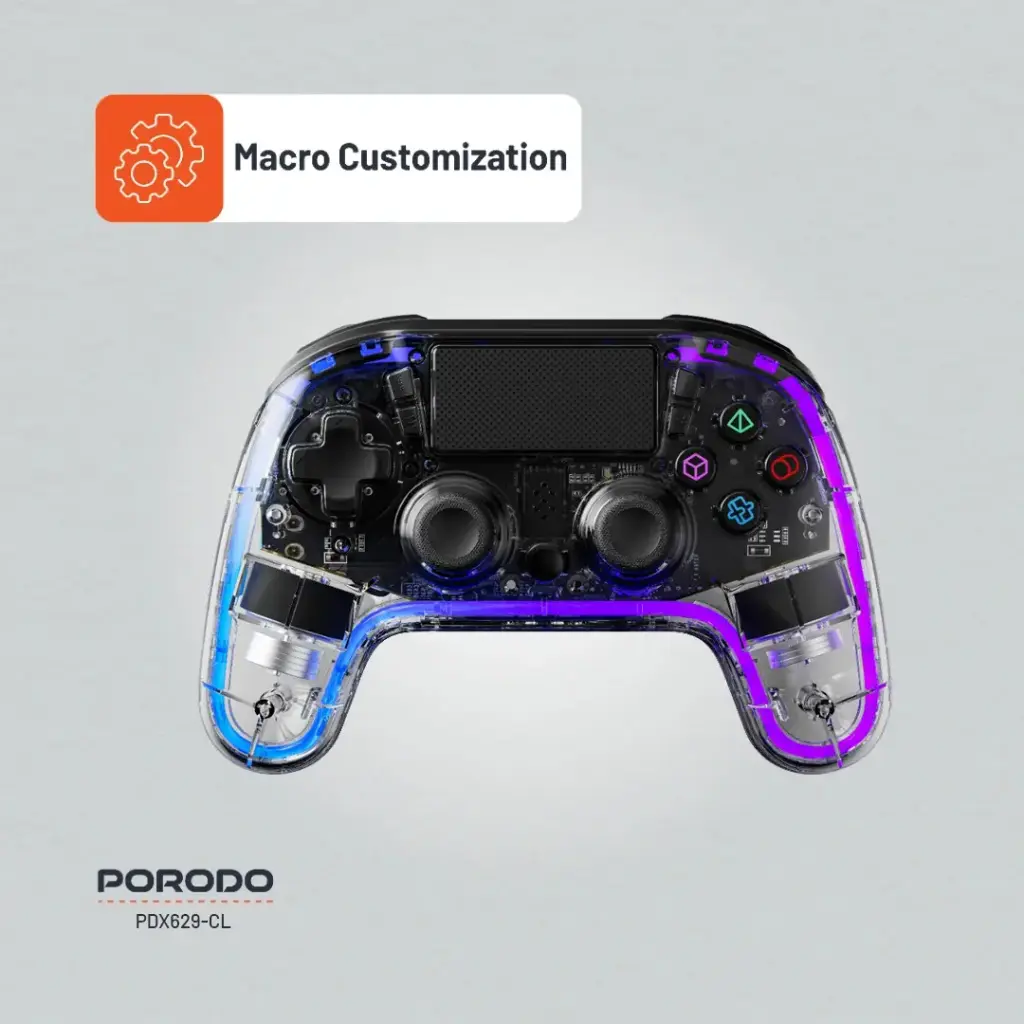 دسته بازی Porodo PDX629 Gaming Crystal Shell PS4
