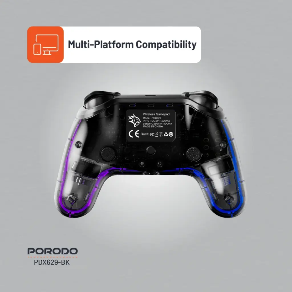 دسته بازی Porodo PDX629 Gaming Crystal Shell PS4