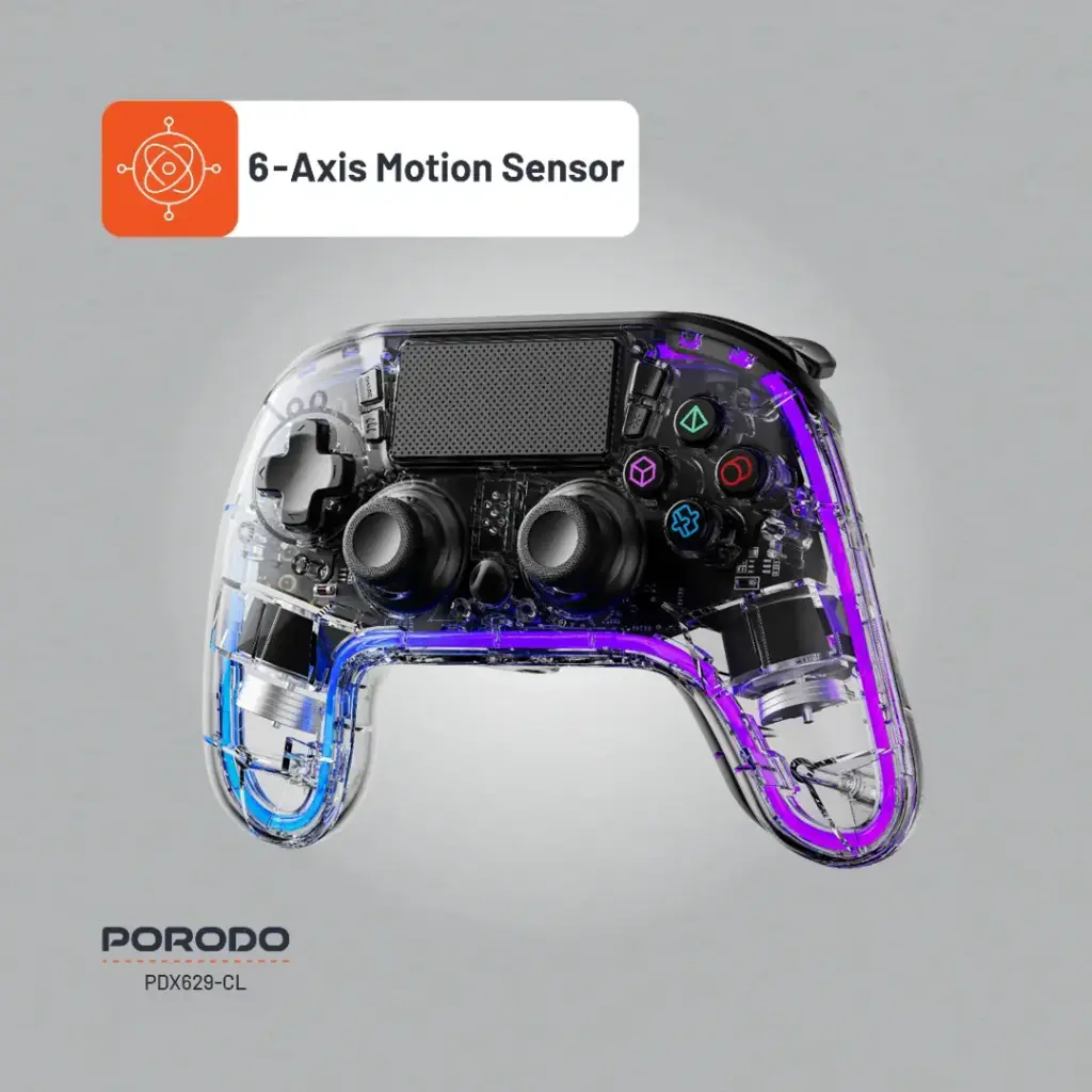 دسته بازی Porodo PDX629 Gaming Crystal Shell PS4