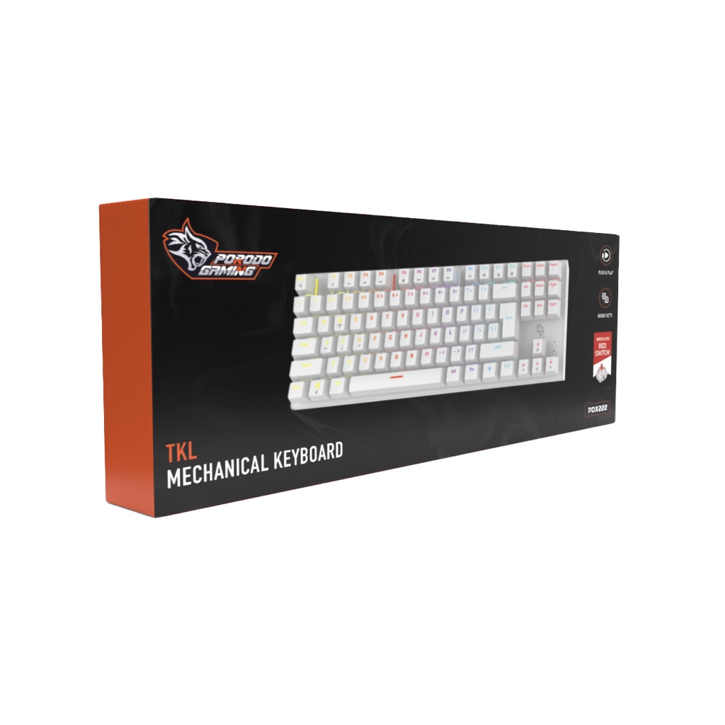 کیبورد گیمینگ مکانیکی 87 کلید Porodo PDX222