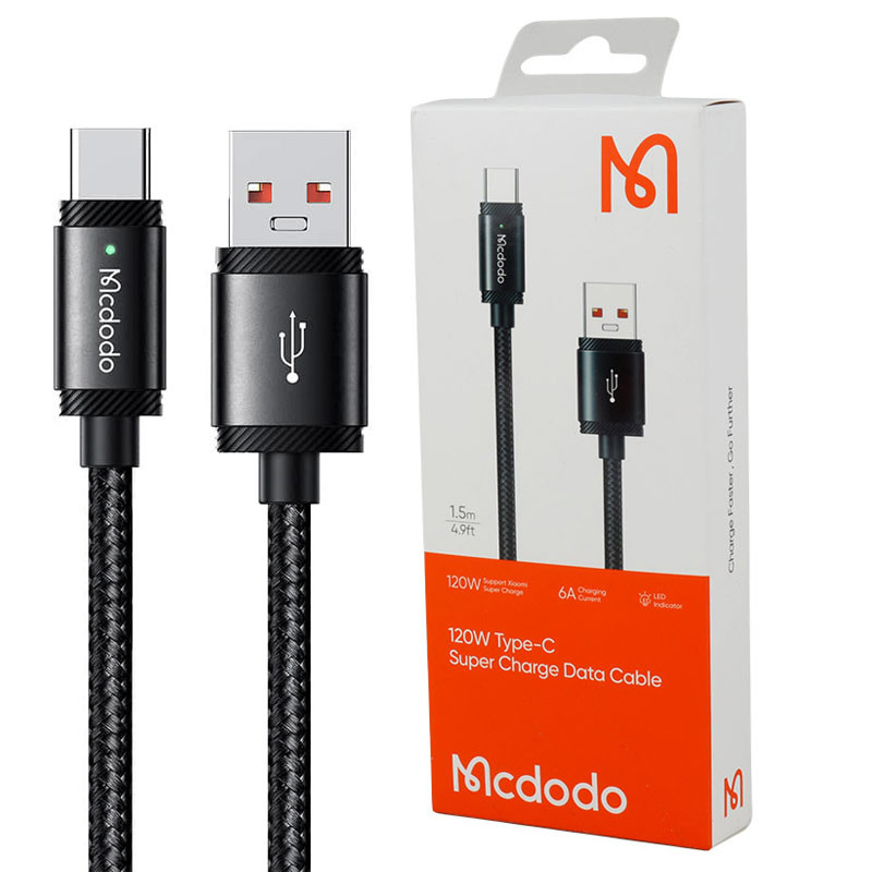 کابل تایپ سی فست شارژ شیاومی 120 وات ساپورت Mcdodo CA-473 6A QC4.0 1.5m