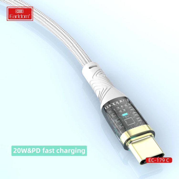 کابل تایپ سی فست شارژ Earldom EC-179C 3A 1m