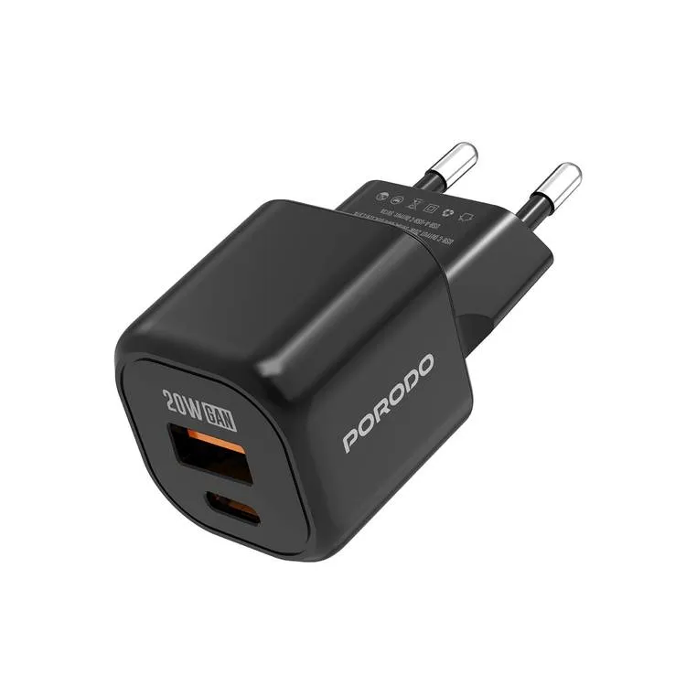 کلگی فست شارژ 2پورت و کابل Porodo PD-FWCH060 20W