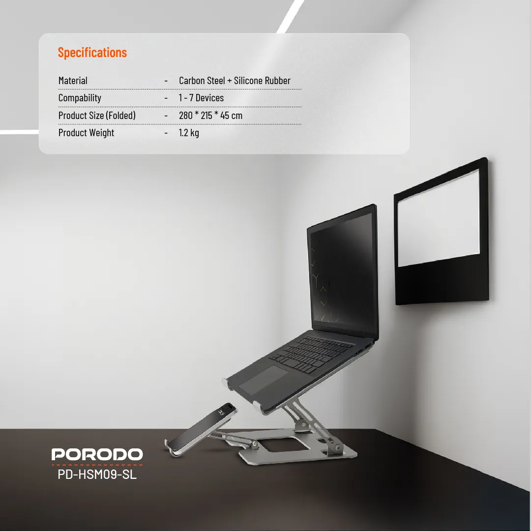استند هوشمند لپتاپ و موبایل Porodo PD-HSM09