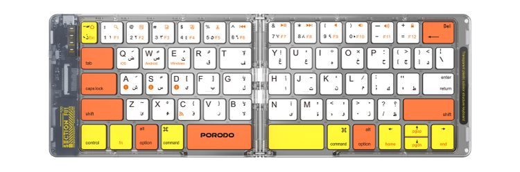 کیبورد بیسیم کریستالی Porodo PD-ETK03