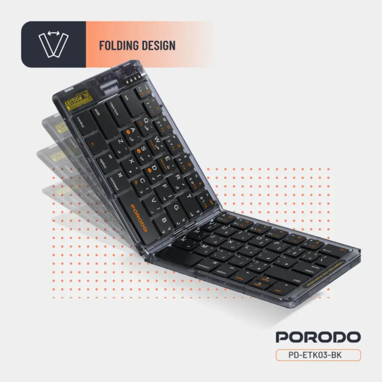 کیبورد بیسیم کریستالی Porodo PD-ETK03