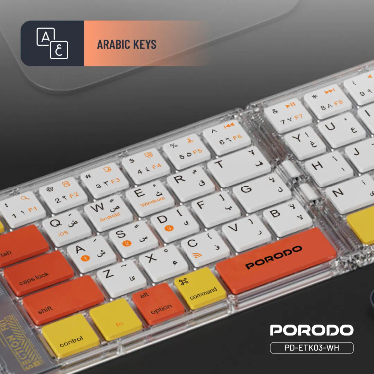 کیبورد بیسیم کریستالی Porodo PD-ETK03