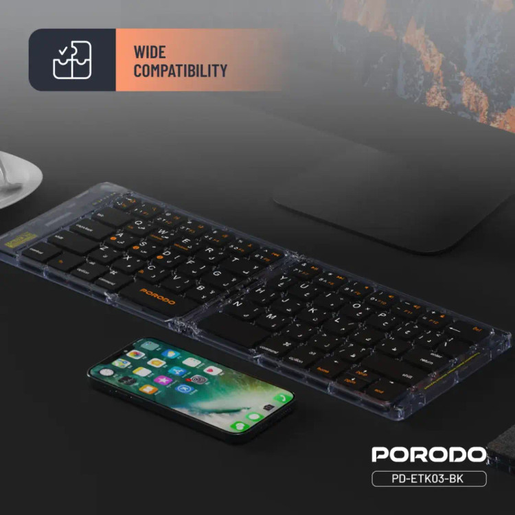 کیبورد بیسیم کریستالی Porodo PD-ETK03