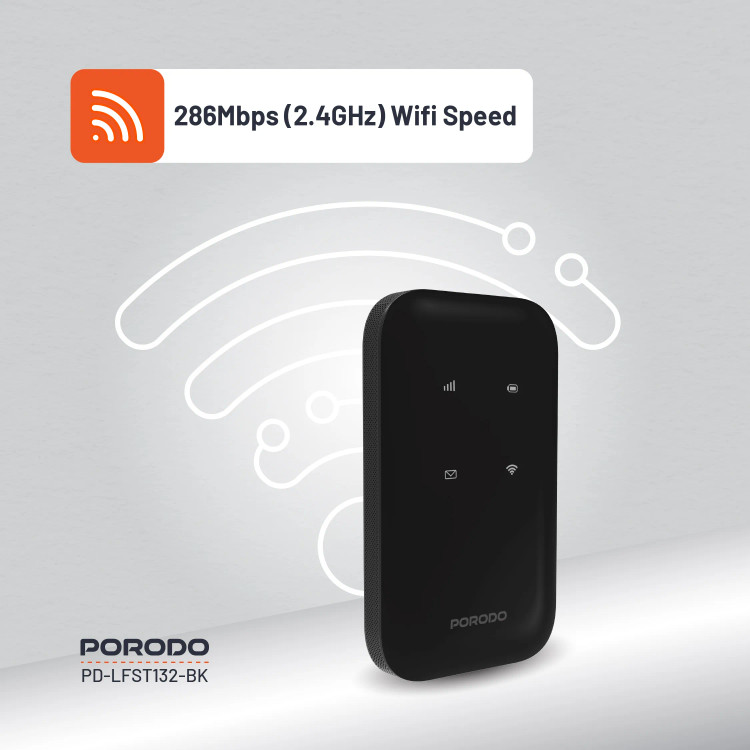 مودم جیبی Porodo PD-LFST132 4G LTE & WiFi 6