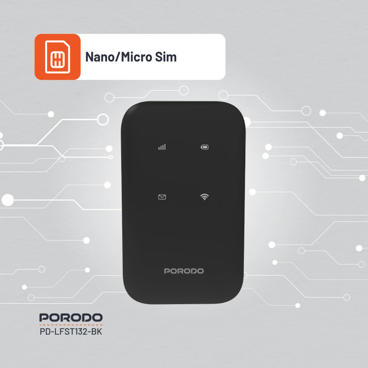 مودم جیبی Porodo PD-LFST132 4G LTE & WiFi 6