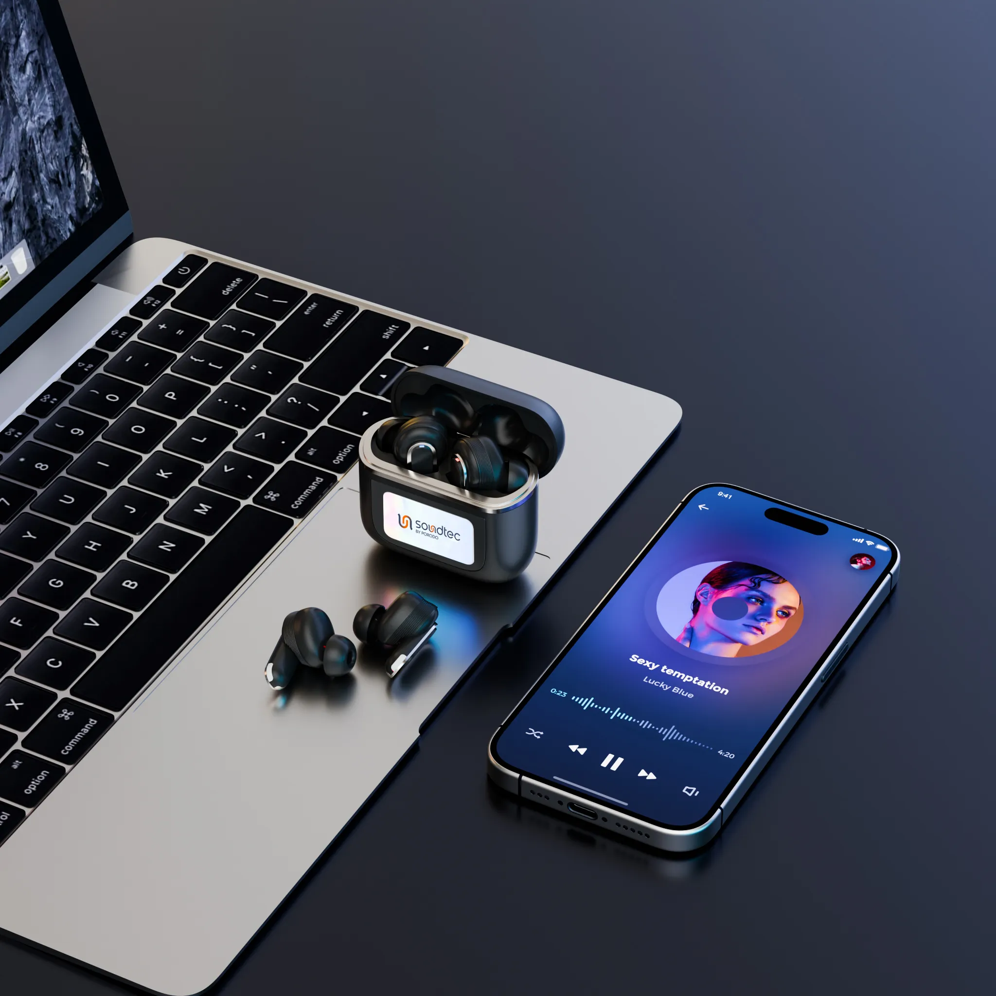 هندزفری بلوتوث با صفحه لمسی Porodo Soundtec PD-STGUIDE