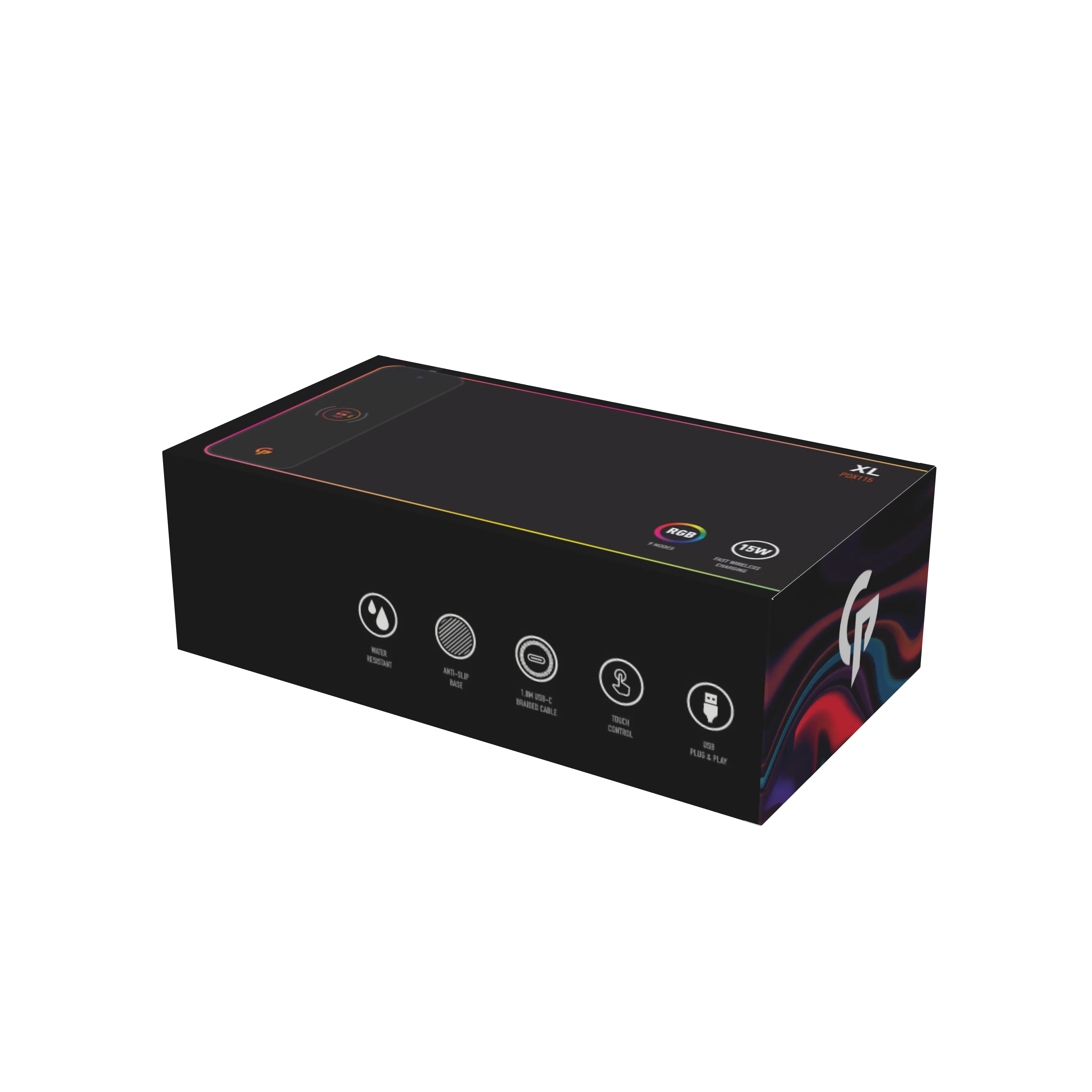 پد موس گیمینگ با شارژر بیسیم سریع ۱۵ واتی Porodo Gaming PDX115 RGB