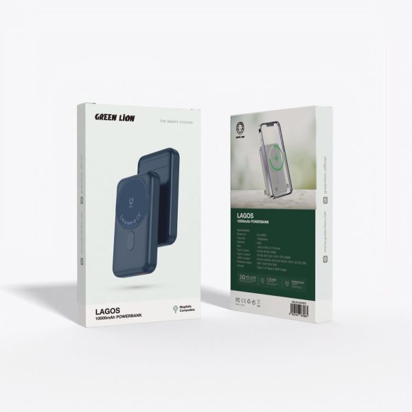 پاور بانک بی سیم فست شارژ گرین لاین Lagos GL-PB60 PD 22.5W ظرفیت 10000 میلی آمپر ساعت