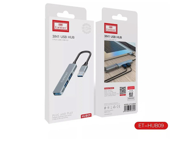 هاب 3 پورت USB 3.0 ارلدام ET-HUB09