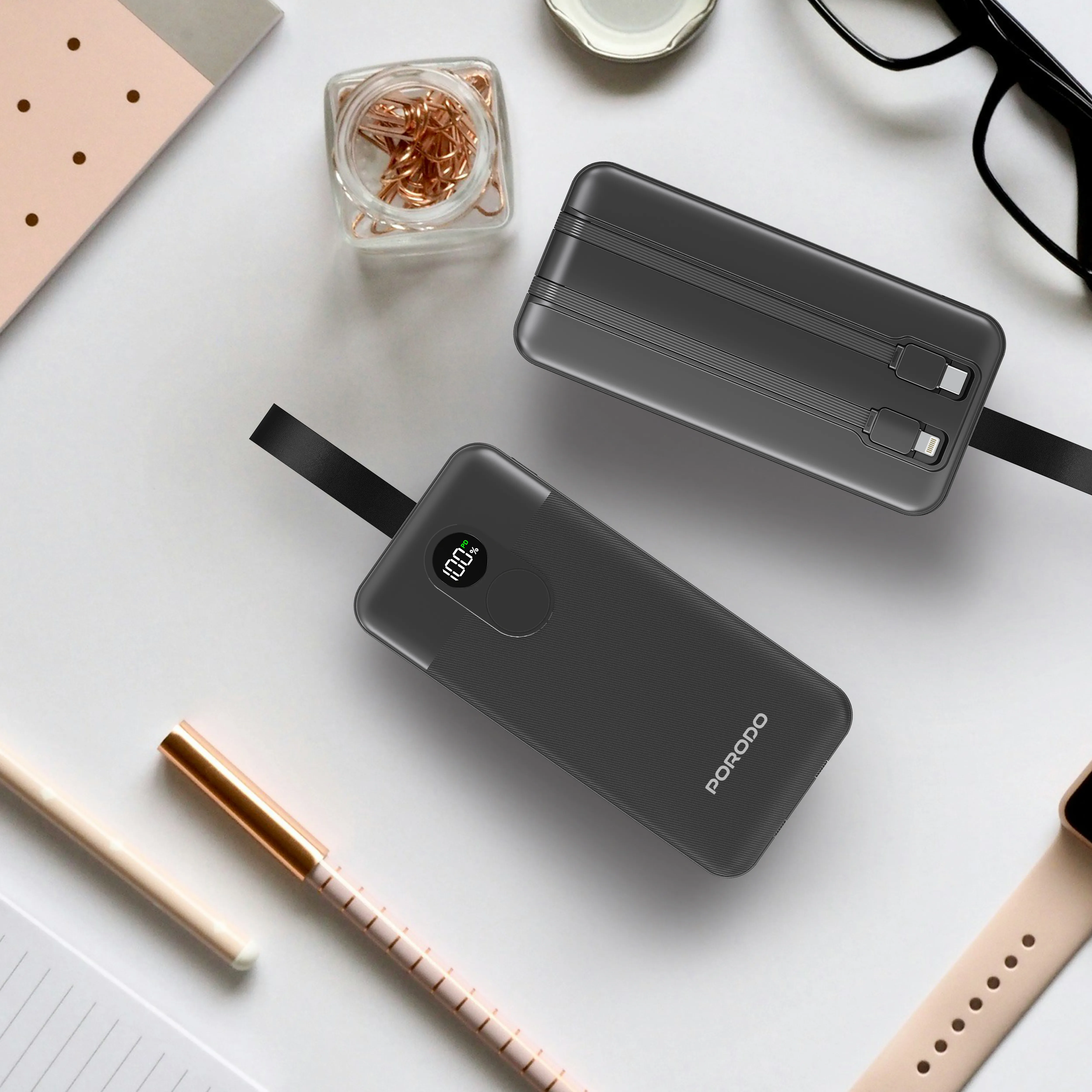 پاور بانک و کابل فست شارژ Porodo PD-PBFCH061 50000mAh