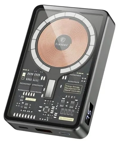 پاور بانک بی سیم فست شارژ ارلدام ET-PD20 PD 22.5W ظرفیت 10000 میلی آمپر ساعت