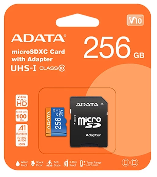 رم میکرو 256 گیگ ای دیتا ADATA Premier U1 C10 V10 100MB/s + خشاب
