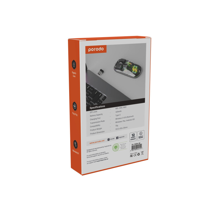 موس بیسیم دو حالته Porodo PDTMDM