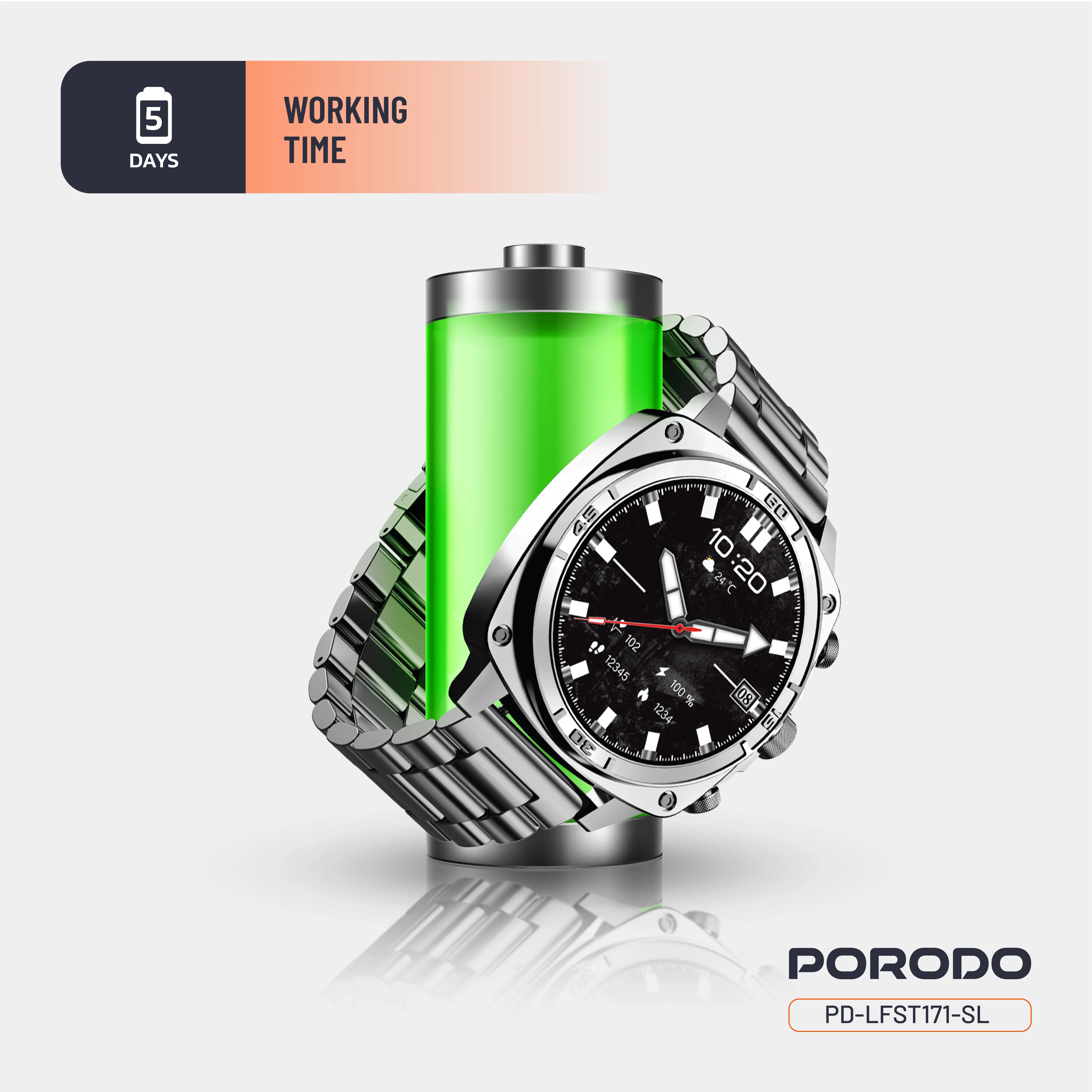ساعت هوشمند Porodo Chrono PDLFST171