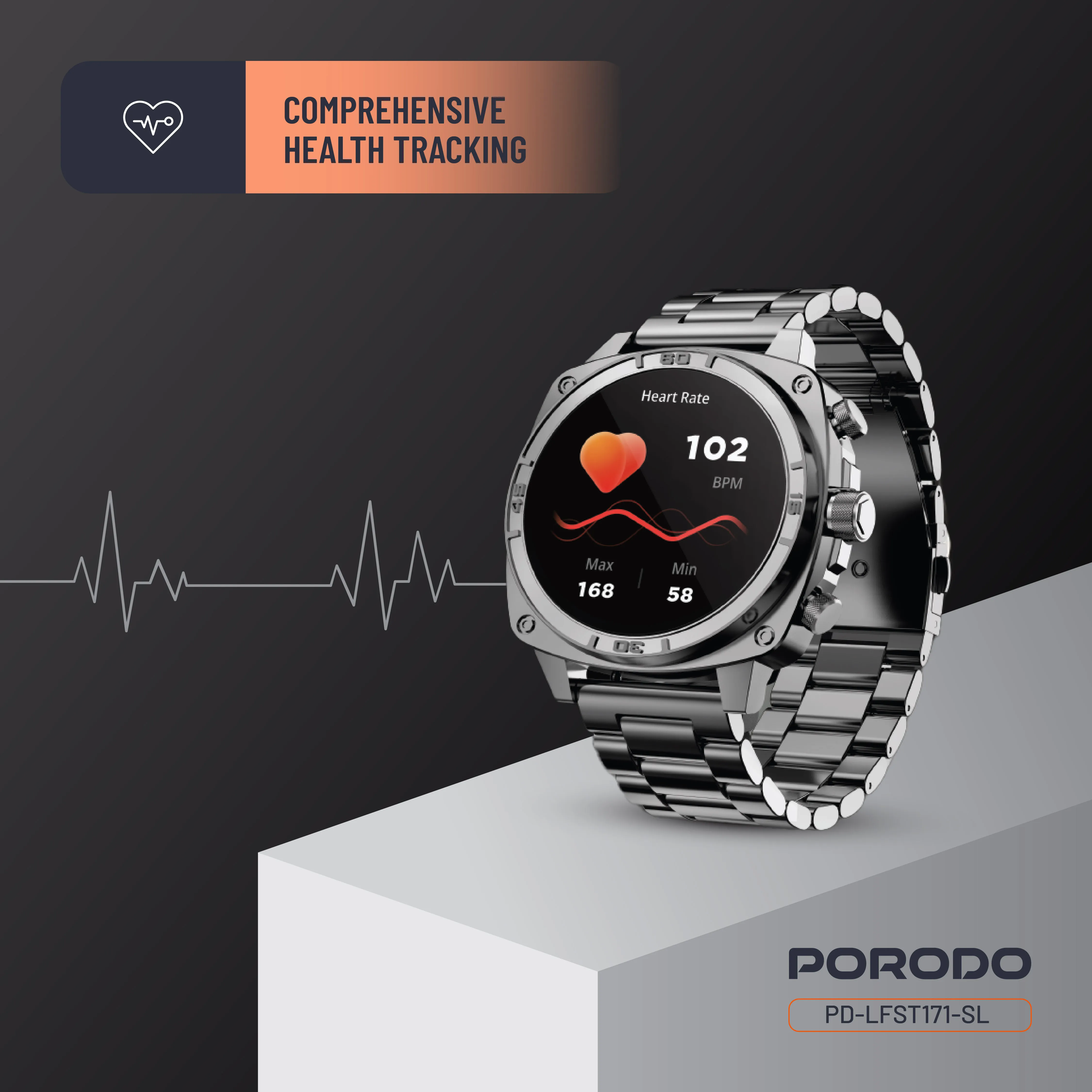 ساعت هوشمند Porodo Chrono PDLFST171