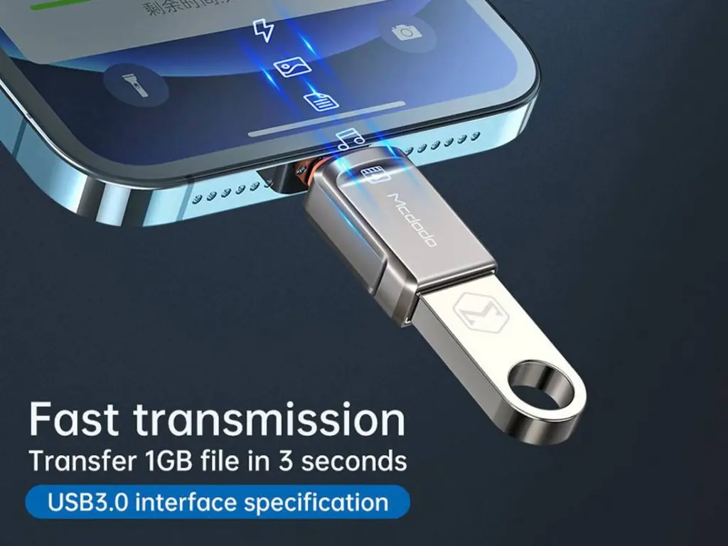 تبدیل USB3.0 OTG به لایتنینگ مک دودو OT-8600
