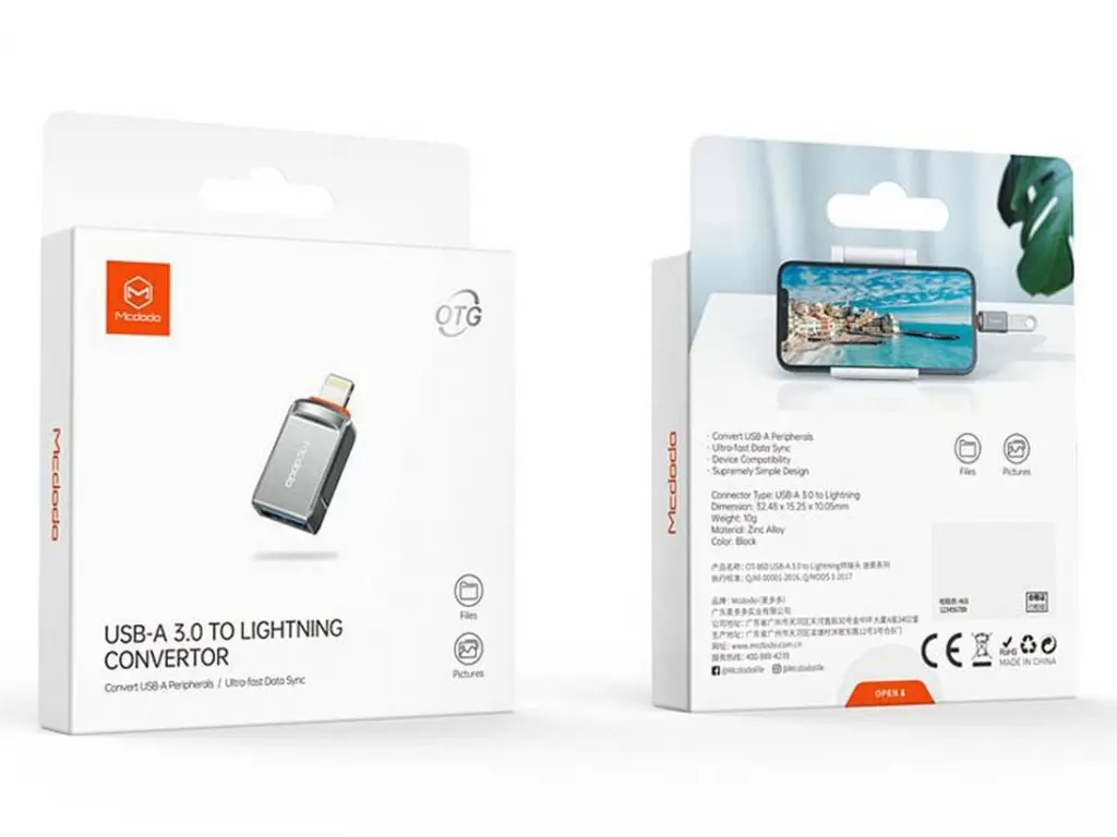 تبدیل USB3.0 OTG به لایتنینگ مک دودو OT-8600