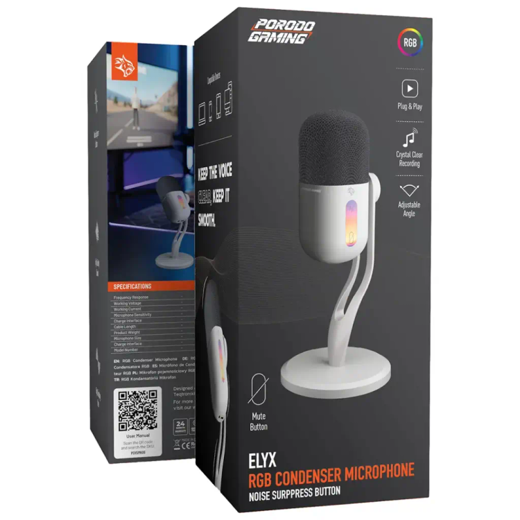 میکروفون رومیزی گیمینگ Porodo Gaming Elyx PDX5MK06