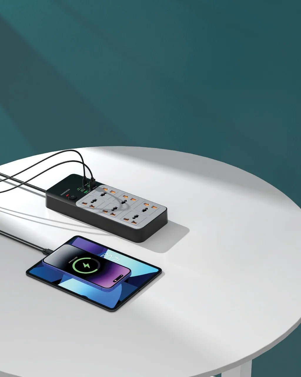 چند راهی برق هوشمند Porodo PDFWCH100 6AC 3000W