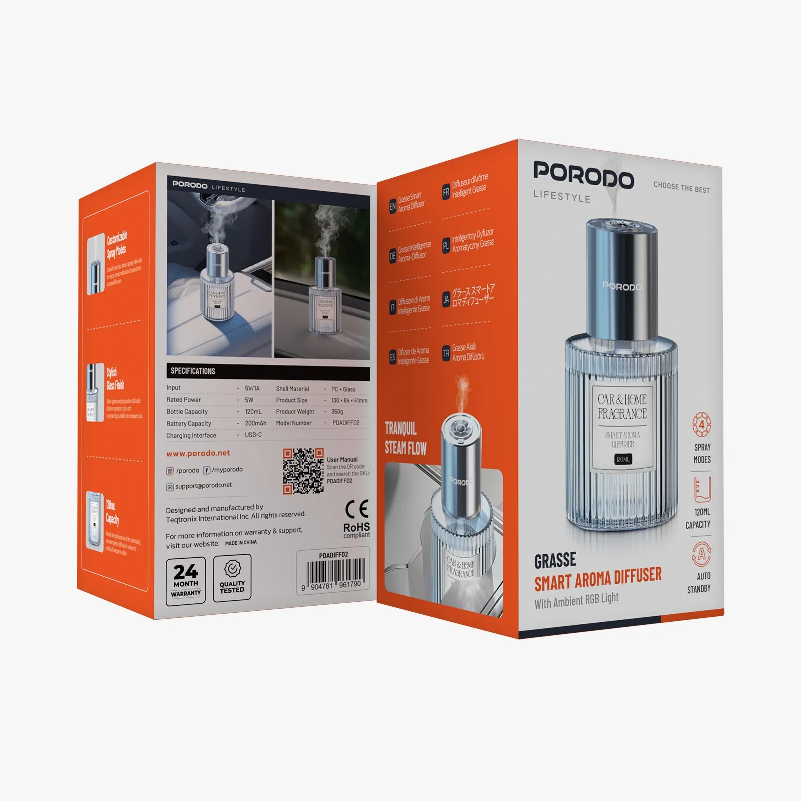 پخش کننده عطر هوشمند Porodo Lifestyle Grasse PDADIFFD2