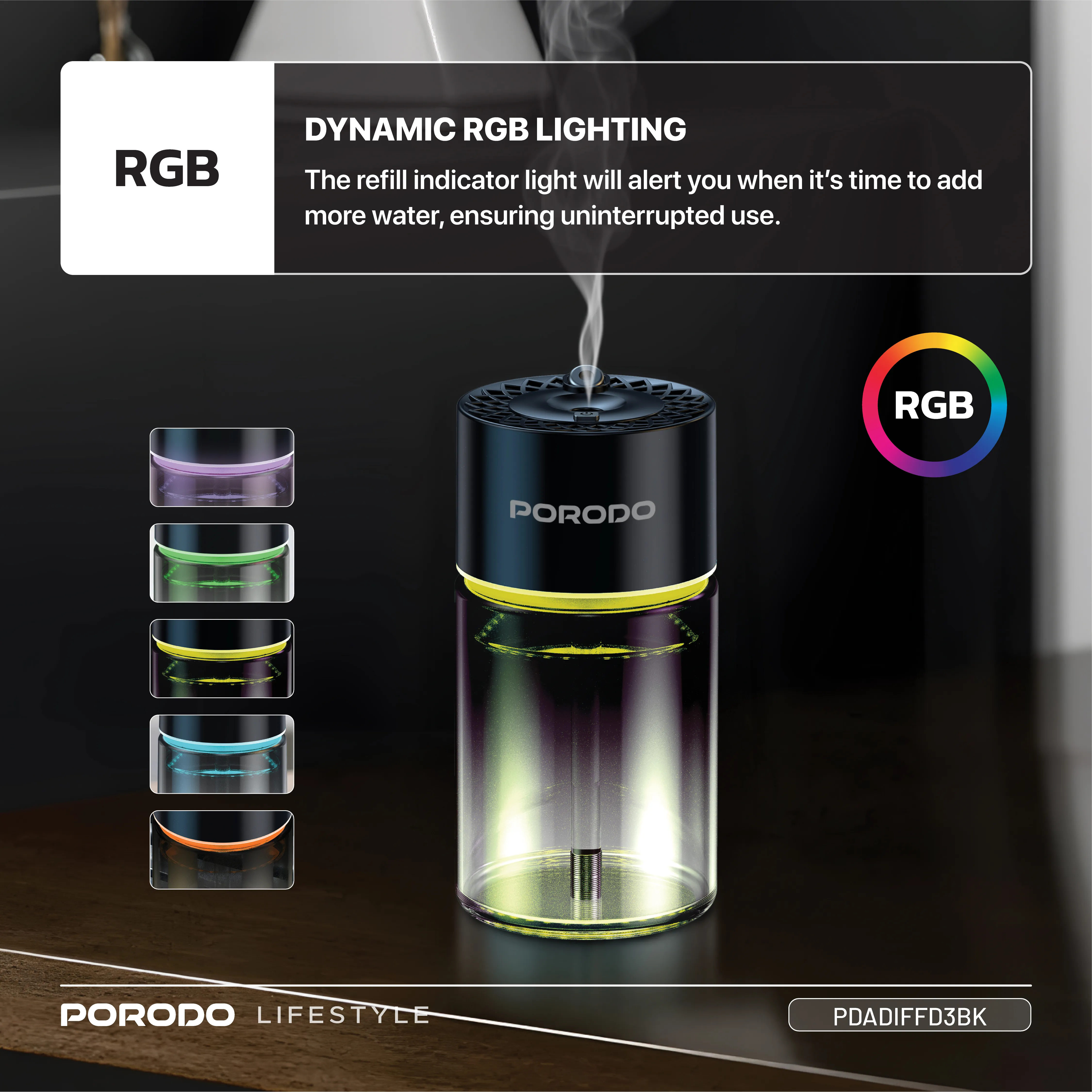 پخش کننده عطر هوشمند Porodo Lifestyle Valencia PDADIFFD3