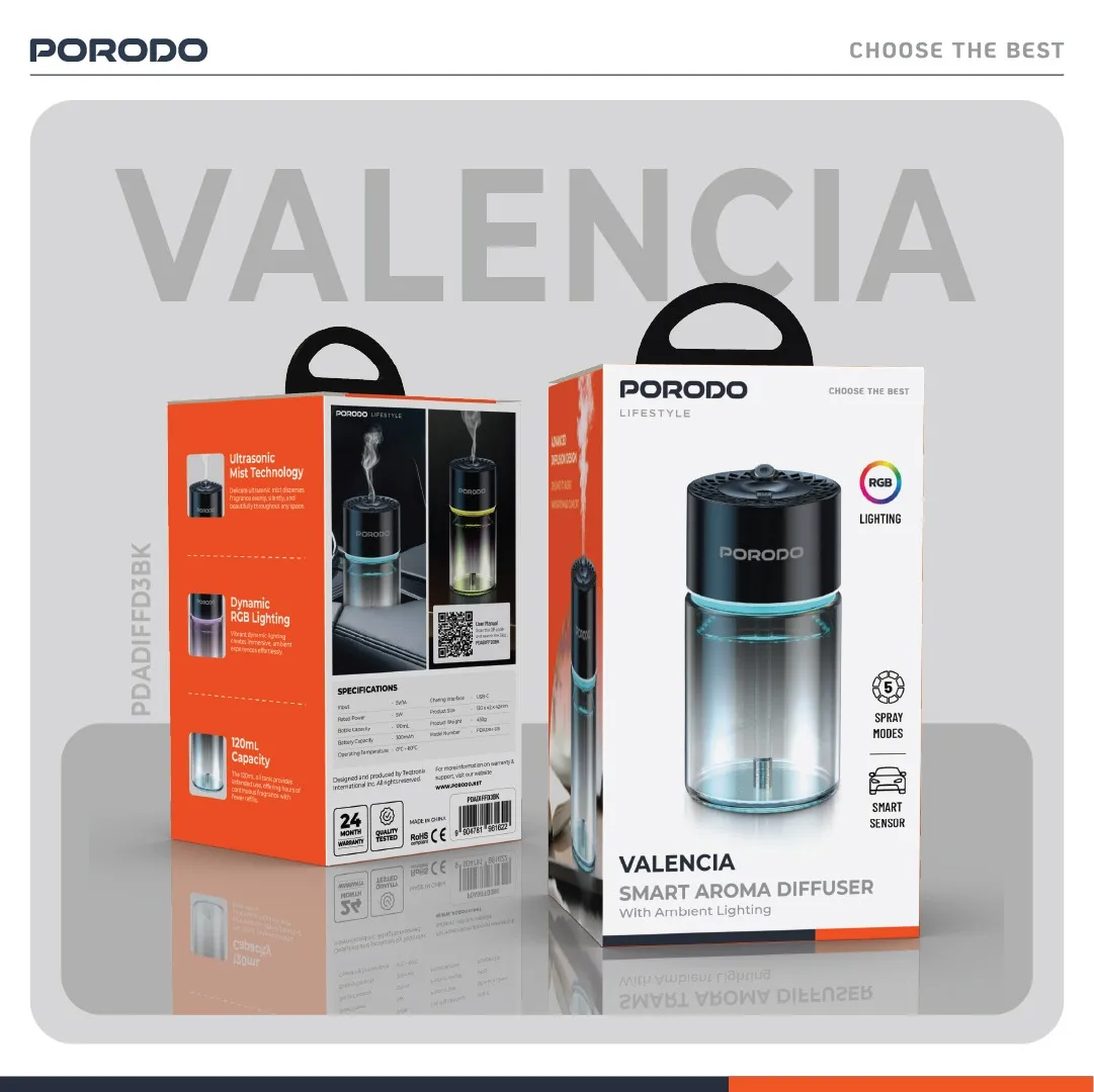 پخش کننده عطر هوشمند Porodo Lifestyle Valencia PDADIFFD3