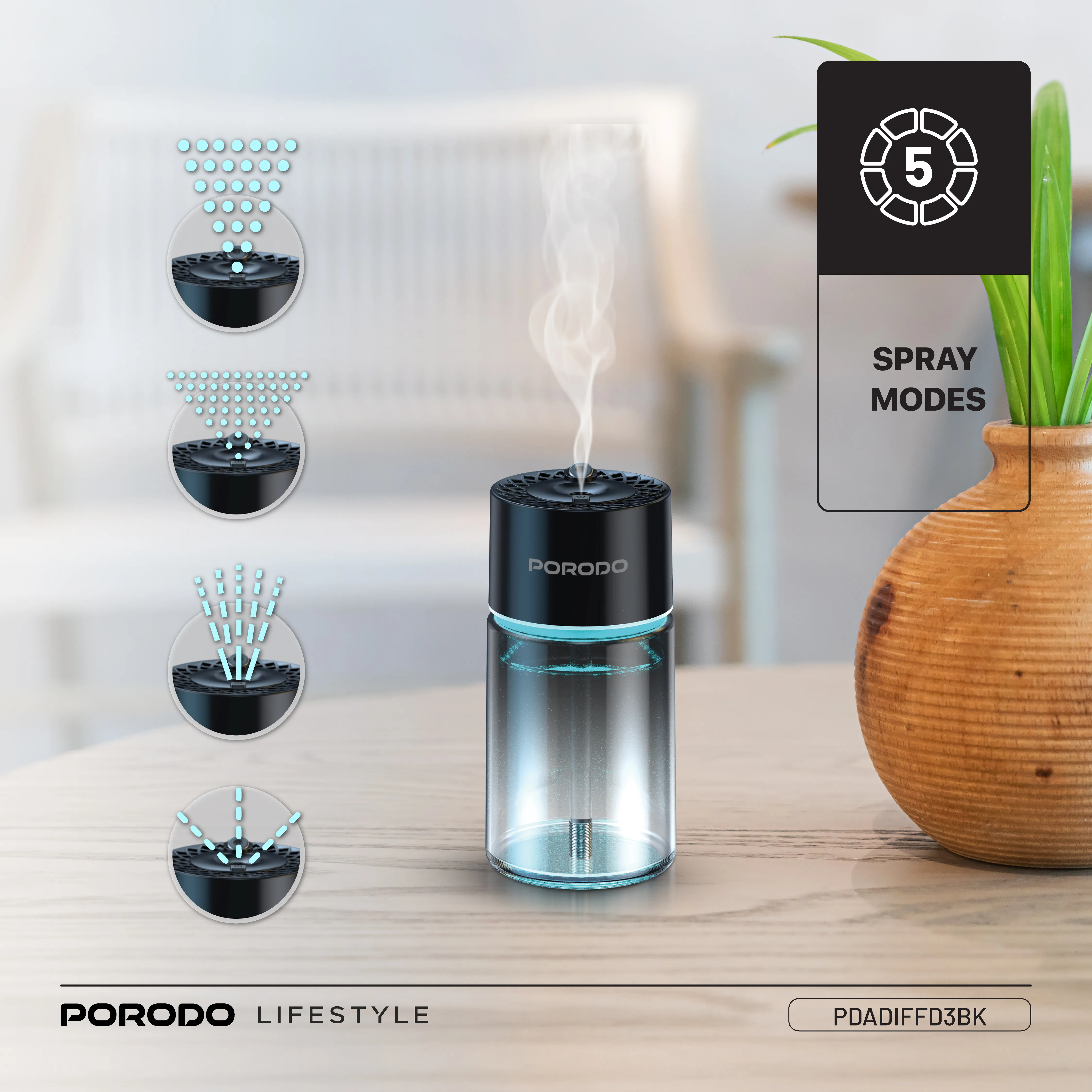 پخش کننده عطر هوشمند Porodo Lifestyle Valencia PDADIFFD3