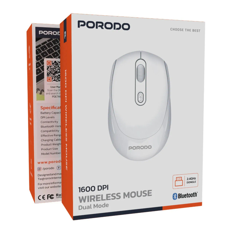موس سایلنت بیسیم دو حالته Porodo PD-ETK04