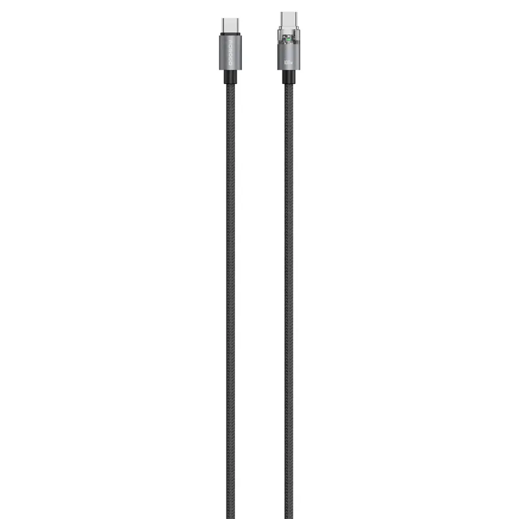 کابل فست شارژ تایپ سی به تایپ سی Porodo PDEMC110W 100W