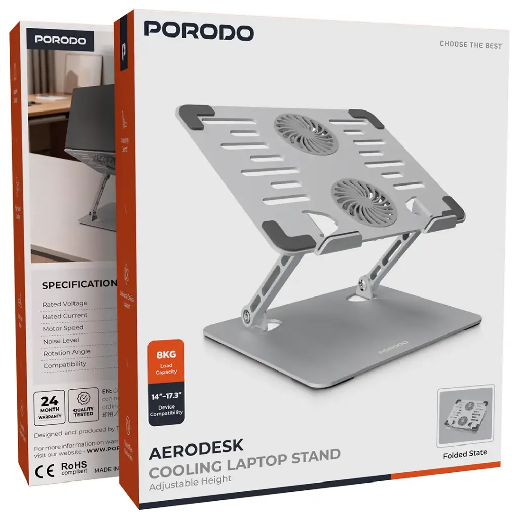 استند و خنک کننده لپتاپ Porodo Aerodesk PDGFF01T
