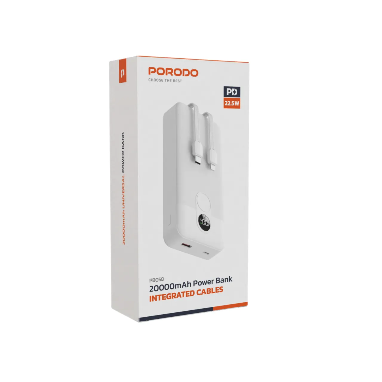 پاور بانک و کابل فست شارژ Porodo PD-PBFCH058 20000mAh