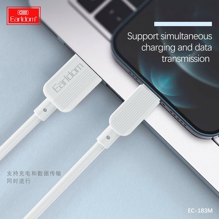 کابل میکرو یو اس بی فست شارژ 2.4 آمپر ارلدام EC-183M طول 1 متر