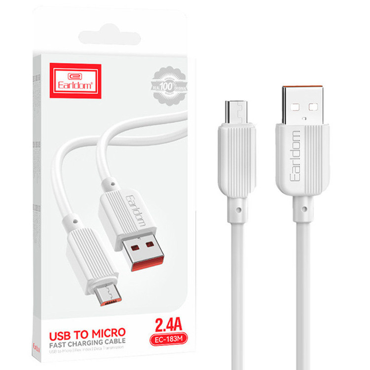 کابل میکرو یو اس بی فست شارژ 2.4 آمپر ارلدام EC-183M طول 1 متر
